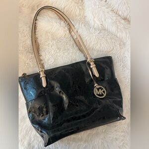 Michael Kors Black and Cream Shoulder Bag